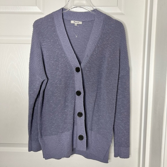 NWOT Madewell Purple Button Front Knit Oversized Cardigan Sweater Sz XXS - Picture 5 of 10